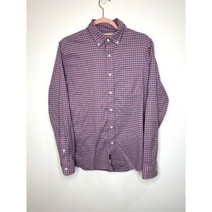 Faherty Button Down Men's Stretch Oxford Shirt Small Gingham Check‎ Pink Plaid S